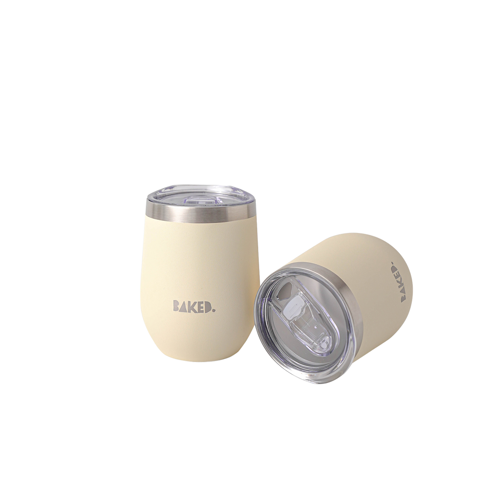 Baked White Stainless Mug 350ml