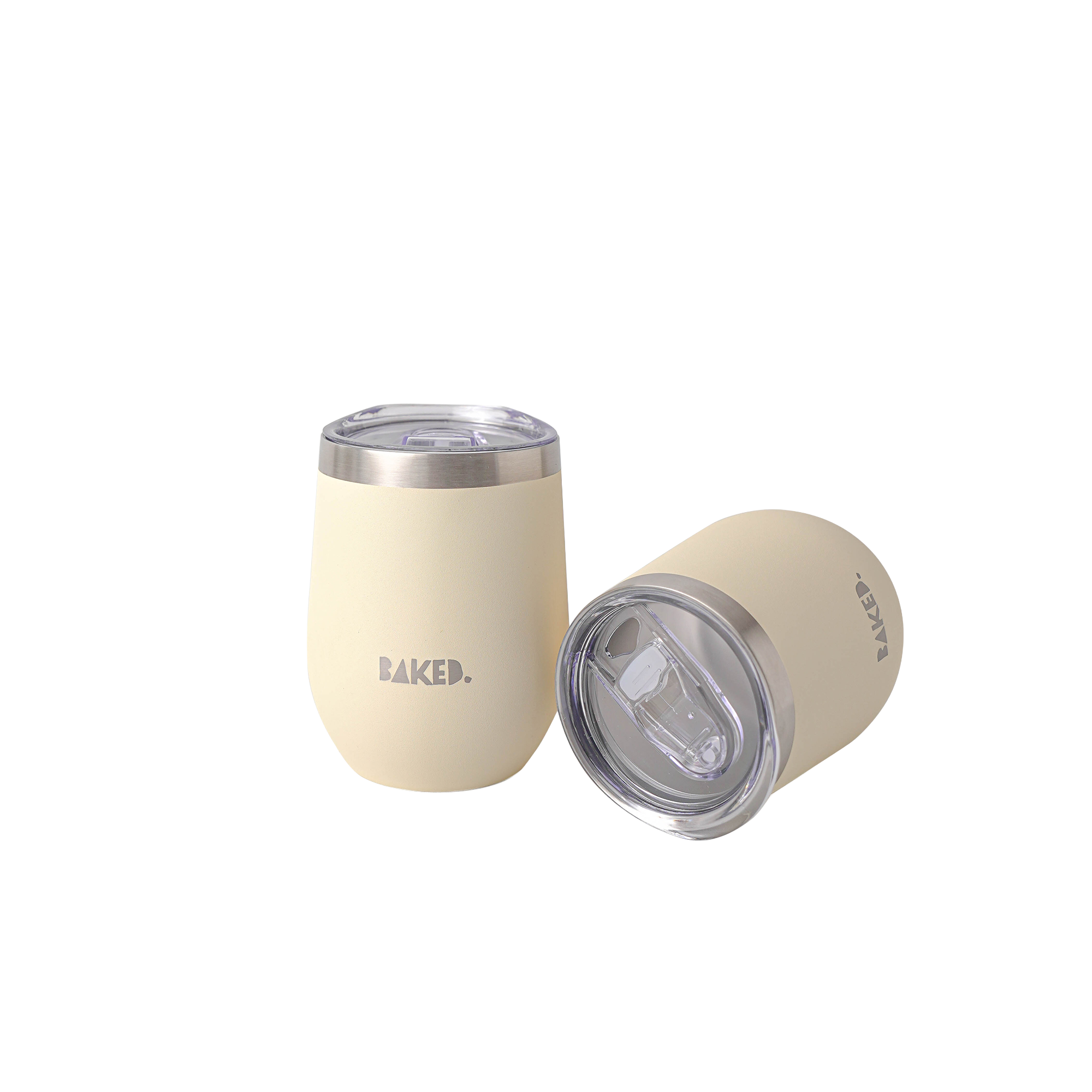 Baked White Stainless Mug 350ml