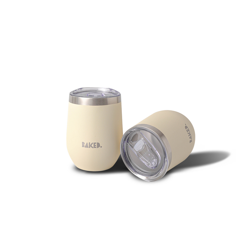 Baked White Stainless Mug 350ml