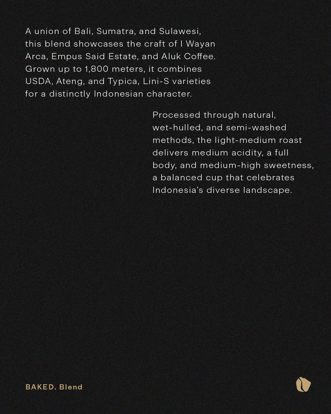 BAKED. BLEND ESPRESSO COFFEE BEANS 250GR AND 500GR
